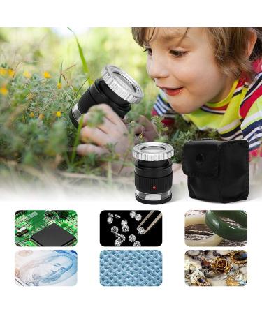 Intsun 30X Jewelers Loupe Magnifier with 6 LED Light Interchangeable Reticle Scale Illuminated Adjustable Focal Length Magnifying Glass for Textile Optical Embroidery Circuit Board Coins etc - Buy Online on SooperMarket.com