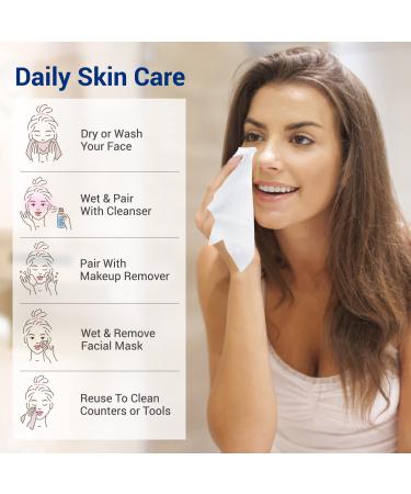 Biodegradable Face Cleaning Towels for Sensitive Skin - 300 Lint-Free Disposable Skin Care Towels | Ourned Life - Buy Online on SooperMarket.com