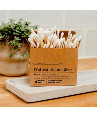 Buy Hydrophil Sustainable Bamboo Cotton Swabs - 100% Biodegradable & Vegan - Eco-Friendly Pack of 100 - Buy Online on SooperMarket.com