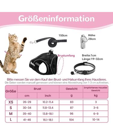 Adjustable Cat Dishes Set - Breathable Mesh & Soft Lining for Cats Kittens Dogs & Puppies (XS Black) - Ideal for International Shipping - Buy Online on SooperMarket.com