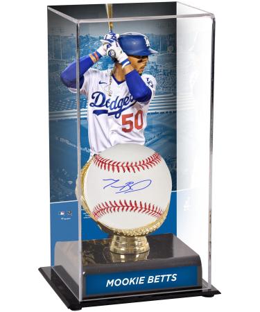 Mookie Betts Los Angeles Dodgers Autographed Baseball and Gold Glove Display Case with Image - Autographed MLB Gloves