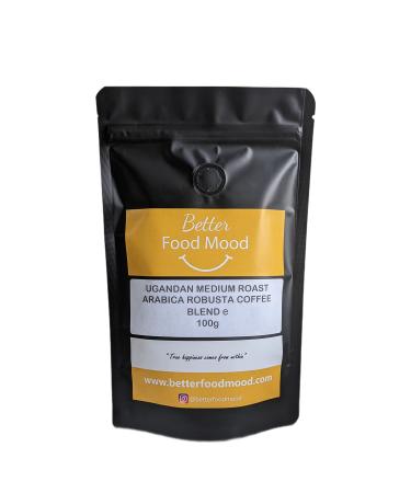 Ugandan Medium Roast 90% Arabica 10% Robusta Coffee Beans Blend 100g | Single Origin Mt. Elgon 100% Coffee Beans Sourced from Small Scale Farmers | Better Food Mood