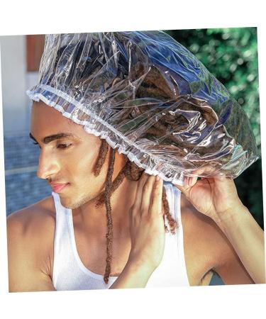Transparent Plastic Shower Cap for Men and Women - Salon Bathing Head Cover - Buy Online on SooperMarket.com