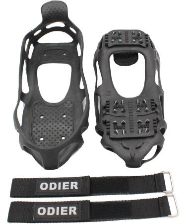 ODIER Ice Cleats Grippers 24-Teeth Crampons & 10-Teeth Micro Spikes for Shoes & Boots - Ideal for Walking on Ice, Snow & Mud - Buy Online on SooperMarket.com