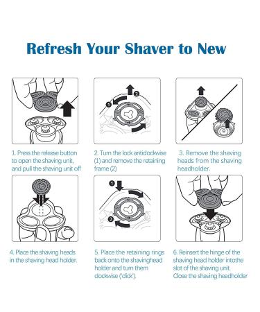 Buy SH50/52 Replacement Blades - Compatible with Norelco Series 5000 Razors | 3-Pack Shaving Heads for Electric Razors - Buy Online on SooperMarket.com