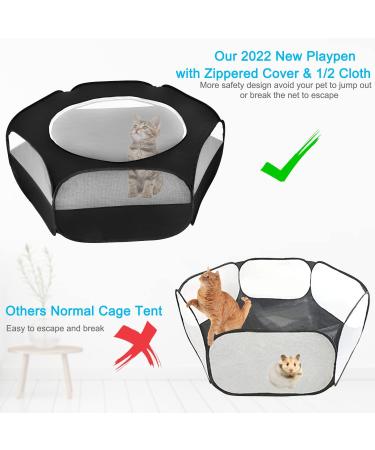 XIRGS Small Animal Playpen with Top Cover - Waterproof Portable Pet Cage Tent for Outdoor Exercise - Ideal for Cats, Rabbits, Hamsters, and More - Buy Online on SooperMarket.com
