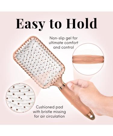 Paddle Brush for Detangling & Styling - Professional Large Hairbrush for All Hair Types - Rose Gold Black by Lily England - Buy Online on SooperMarket.com