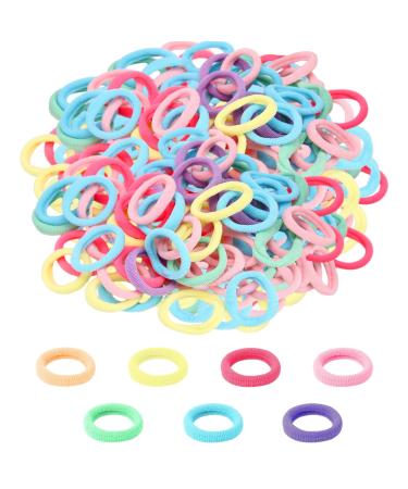 Willight 100 pieces of hair tie girls small hair tie elastic mini seamless hair bands small soft rubber band soft cotton mini hair band baby multi -colored for girls toddler baby 1 piece (100 pack)