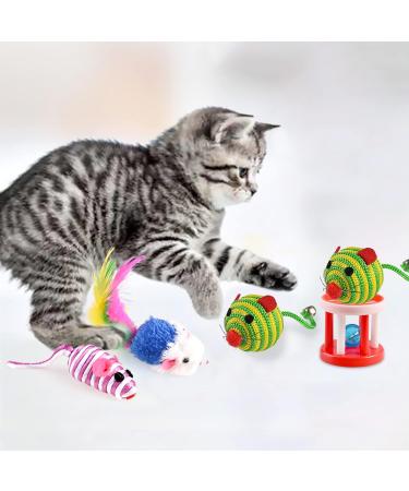 GOLDGE Cat Toys Kitten Toys for Indoor 16 Pcs Cat Interactive Toys Includes Cats Catnip Balls Mice Feathers Wand Toys Set Gift for Cat and Kitty - Buy Online on SooperMarket.com