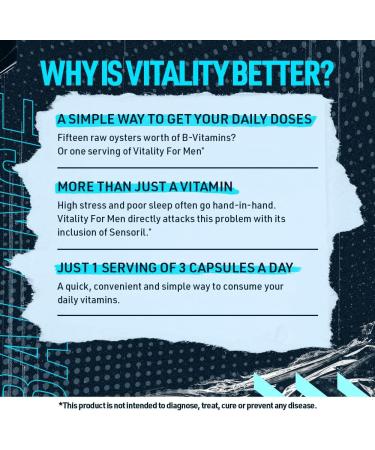 Blue Star Nutraceuticals VITALITY FOR MEN - Multivitamin & Mineral formula for Men who workout w/Ashwagandha and B-vitamins - Energy You ll Notice - 90 Veggie Capsules - Buy Online on SooperMarket.com