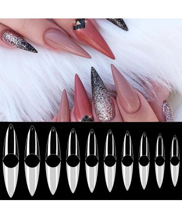AORAEM Stiletto Nail Tips - 1000Pcs Acrylic False Nails Set with Bag (Short Clear+Natural) - Buy Online on SooperMarket.com
