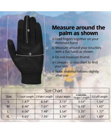 Extremus Winter Gloves for Men Women  Touchscreen Running Gloves  Anti-Slip Palm Warm Gloves for Running  Cycling  Hiking & Driving  Cold Weather Thermal Gloves Liner A:Black-Gray Large - Buy Online on SooperMarket.com