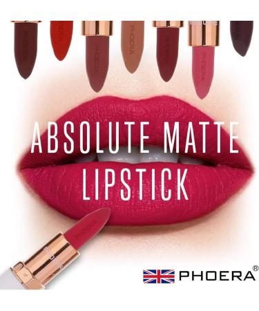 AQUAPURITY PHOERA Absolute Velvet Matte Lipstick - Long Lasting, Waterproof & Pigmented Makeup (102 Nude) - UK - Buy Online on SooperMarket.com