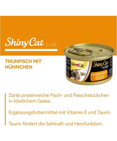 Gimcat Shinycat in Jelly Tuna & Chicken - Premium Wet Cat Food (24 x 70g) with Fish & Taurine - International Shipping Available - Buy Online on SooperMarket.com