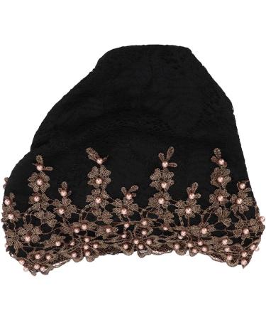 Soft Vintage Black Turban Head Wrap - Comfortable Embroidered Hair Turban for Everyday Use - Ideal Gift - Buy Online on SooperMarket.com