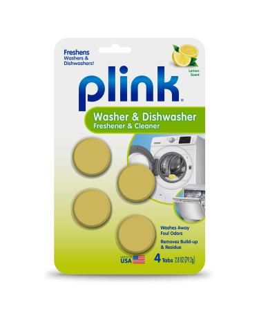 Plink-9024 Summit Brands Washer and Dishwasher Freshener Cleaner, 4 Tabs, 4-Count, Yellow, 4 Piece