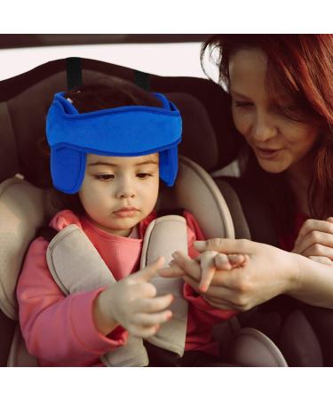 Adjustable Cotton Child Car Head Support & Neck Protector - Blue | Seat Headrest for Baby, Kids, Toddlers - Buy Online on SooperMarket.com