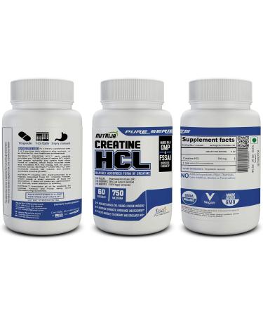 Creatine HCL 750MG - 60 Capsules - Buy Online on SooperMarket.com