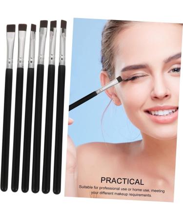 Baluue 12 Pcs Flat Eyebrow Brush Eyeliner Brush Cosmetics Tool Flat Concealer Brush Artificial Fiber Black - Buy Online on SooperMarket.com
