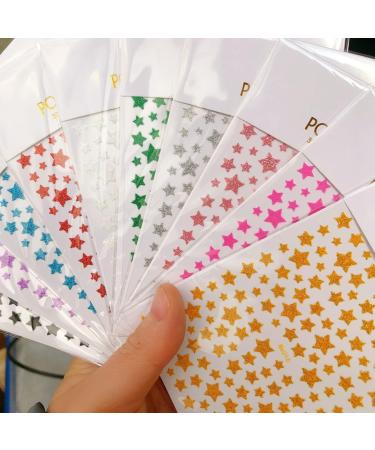 Glittered Star Nail Transfer Sticker Sheet Long Last Nail Art Decals Pack DIY Nail Transfer Tips for Female Black 1size - Buy Online on SooperMarket.com