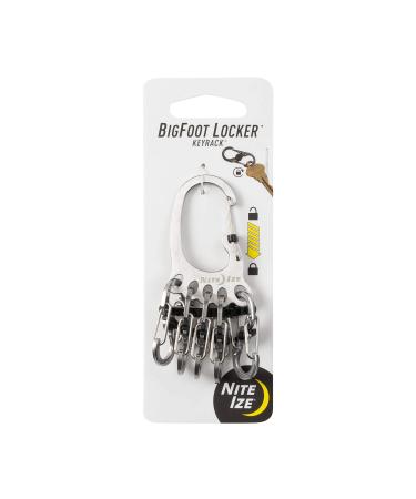 Nite IZE KLKBF-11-R6 BIGFOOT loose Keyrack carabin chain with 5 stainless steel locking-Biner toes to keep the keys separated and secure 1 unisex-upgrowers silver