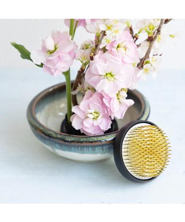Wazakura Minoyaki Series Japanese Ikebana Essential Tool Kit - White & Blue Kenzan + Brass Kenzan - Floral Arranging Set - Buy Online on SooperMarket.com