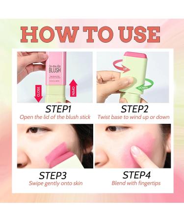 Beautfave 3-in-1 Cream Blush Stick Waterproof & Lightweight Blush for Lip, Cheek, and Eye Pink - Buy Online on SooperMarket.com