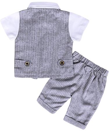 AmzBarley Baby Boys Gentlemans Tuxedo Romper Suit | Grey | 3-4 Years - Buy Online on SooperMarket.com