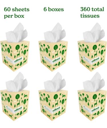 Caboo Tree Free Bamboo Facial Tissue Paper - Eco Friendly Hypoallergenic 360 Total Tissues Cube Boxes (6) - Buy Online on SooperMarket.com