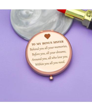 Bonus Sister Inspirational Compact Mirror - Graduation & Birthday Gift for Stepsister, Sister-in-Law - Encouragement and Friendship Token - Buy Online on SooperMarket.com