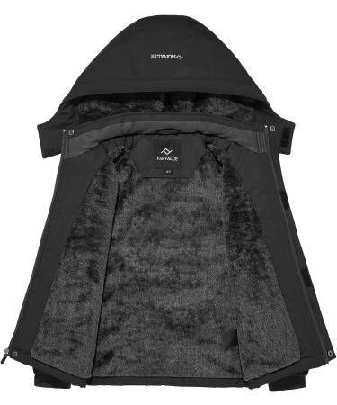 Boys Waterproof Ski Jacket | Windproof Winter Coat | Removable Hood | Black - Size 14-16 - Buy Online on SooperMarket.com