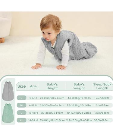 Looxii 1.5TOG Cotton Baby Sleeping Bag | Soft Newborn Sleepsack for Boys and Girls 12-18 Months | Grey & Green - Buy Online on SooperMarket.com
