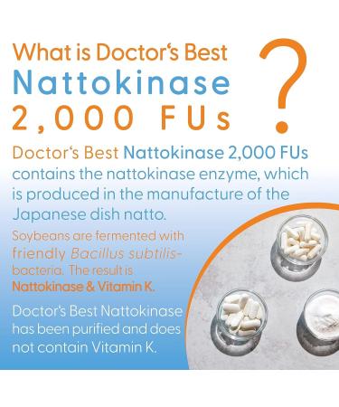 DoctorBest Nattokinase 2 000 FU 90 Vegan Capsules Laboratory Tested Gluten-Free Vegetarian 90 count (Pack of 1) - Buy Online on SooperMarket.com