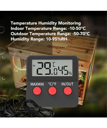 Mini Digital Thermometer Hygrometer with 2 Probes - Accurate Temperature & Humidity Meter for Incubator Reptile & Plant Terrarium - International Shipping Available - Buy Online on SooperMarket.com