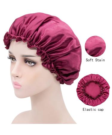 Satin Hair Cap for Women - Pack of 5 | Hair Protection & Sleep Cap for Home Use, Shower Cap, Chemotherapy Headscarf | Multi-purpose Hair Care Cap - Buy Online on SooperMarket.com