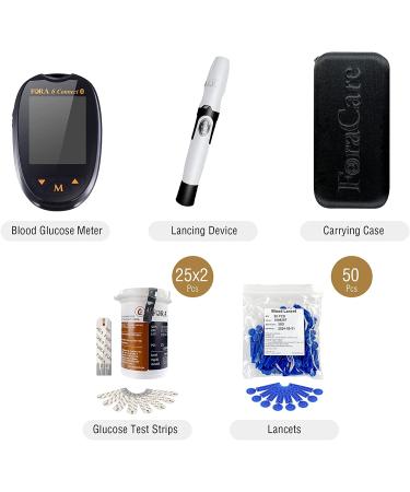 FORA 6 Connect Blood Glucose Set: Meter, 50 Test Strips, 50 Lancets, Lancing Device, Carry Case - Accurate Diabetes Blood Sugar Measurement - Buy Online on SooperMarket.com