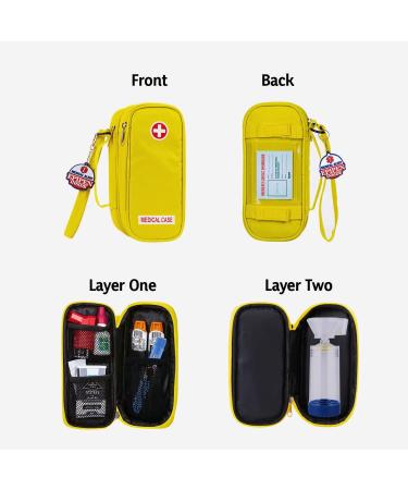 EpiPen Carrying Case - 2 Tier Yellow Insulated Bag for EpiPen, Auvi-Q, Inhaler, Ice Pack - Portable and Secure - Buy Online on SooperMarket.com