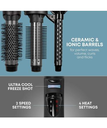 REVAMP Progloss Airstyle Heated Volumiser Brush with Retractable Comb - Black - Buy Online on SooperMarket.com