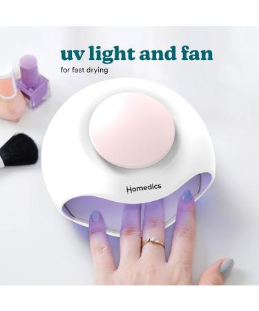 Homedics 2-in-1 Nail Polish Dryer UV Nail Lamp with Fan Sleek Finish in Minutes for Manicure and Pedicure Curing Lamp for Gel Nails Suitable for Use with Regular Nail Polish Gel & Acrylic Nails - Buy Online on SooperMarket.com
