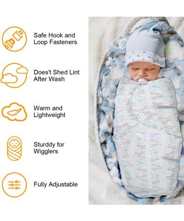 Vicloon Baby Swaddle Wrap Set - Organic Cotton Blanket for Newborns 0-3 Months (7-14lbs) - Blue (2 pcs) - Buy Online on SooperMarket.com