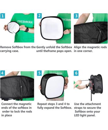 Neewer LED Light Panel Softbox with Strap Attachment and Bag - 16.3'' x 6.5'' Outer, 9.8'' x 8.7'' Inner - Foldable Light Diffuser for Studio Photography and Video Shooting - Buy Online on SooperMarket.com