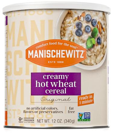 Manischewitz Original Creamy Hot Wheat Cereal 12oz (2 Pack) | Kosher for Passover Instant Easy Prep Nothing Artificial