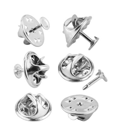 120 Pairs Butterfly Clutch Tie Tacks Pin Back Replacement with 8mm Length 4mm Width Blank Pins for Craft Making (4mm  Silver) Silver 4mm