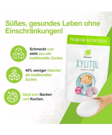 Intenson Xylitol 2x1kg - 100% Natural Low-Calorie Vegan Sweetener | Granulated Sugar Substitute - Buy Online on SooperMarket.com