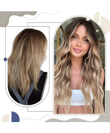 Shop Laavoo Invisible Tape Extensions - Real Hair Balayage Ombre Brown to Light Blonde 45cm 50g 20pcs - Tape-In Skin Weft - Buy Online on SooperMarket.com