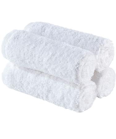 Hammam Linen Washcloth Set Premium Original Turkish Cotton, Hotel Quality for Softness & Absorbency Face Towels for Hand, Kitchen & Cleaning (White 600 GSM) 13 in X 13 in Towel White