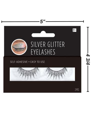 Buy Stunning Silver Glitter Eyelashes for Costumes | Glamorous Party Accessory - International Shipping Available - Buy Online on SooperMarket.com