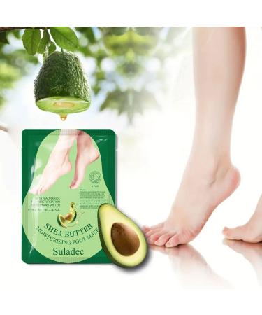 Moisturizing Foot Mask with Shea Butter & Goat Milk | Hydrating Dry Cracked Feet Treatment - 5 Pairs for Men & Women - Buy Online on SooperMarket.com