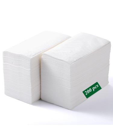 LEKOCH 200 pcs Disposable Napkins White Rectangular 2 Ply Wedding Napkins Premium QUALITY 40x40 White -2ply-200pcs