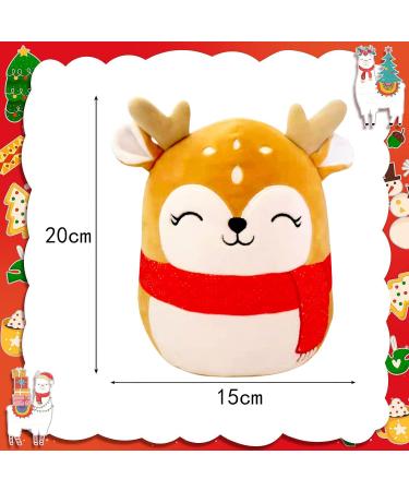 Cute Christmas Reindeer Soft Plush Toy - Xmas Reindeer Pillow Doll for Kids, Boys, Girls - Kawaii Stuffed Animal Gift - Christmas Home Decoration - Buy Online on SooperMarket.com